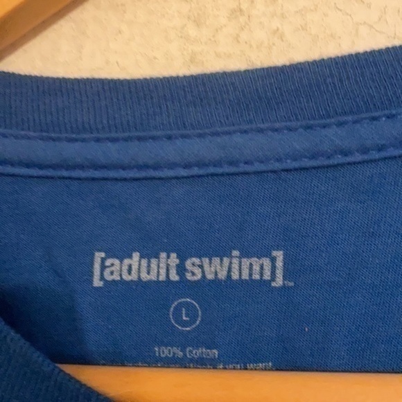 ADULT SWIM BLUE SHORT SLEEVE SHIRT LARGE - Picture 3 of 4